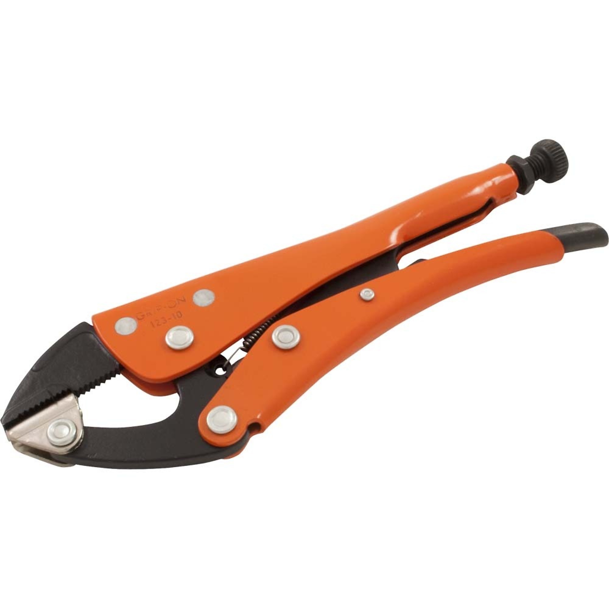 Grip-on, 10in. Locking Pliers Parallel Jaws, Pieces (qty.) 1 Material Alloy Steel, Jaw Capacity 1.77 in, Model# 123-10